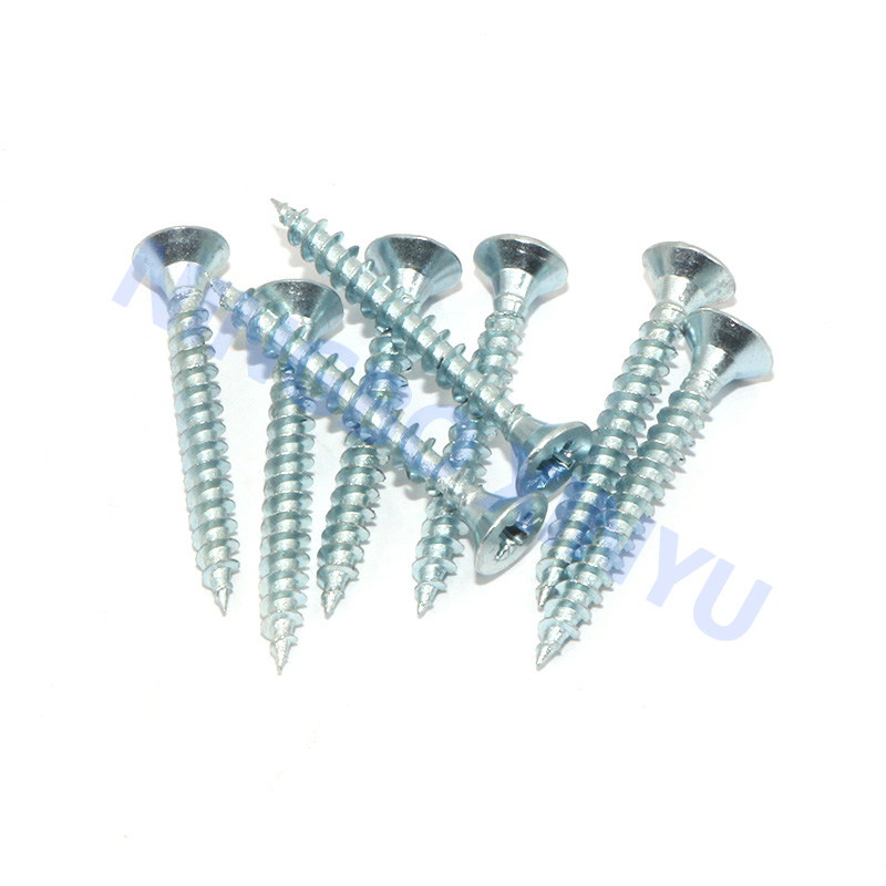 Chipboard screw  white zinc plated