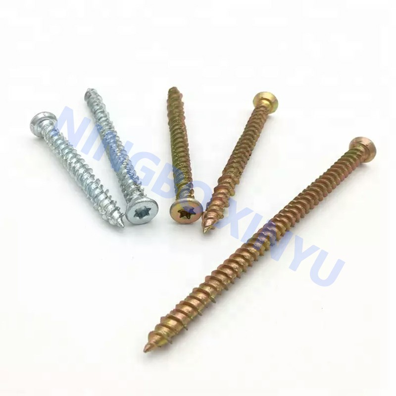 Torx Drive Recess Zinc Yellow Plated Countersunk Concrete Screws
